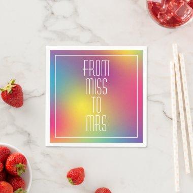 Miss to Mrs Modern Holographic  Napkins