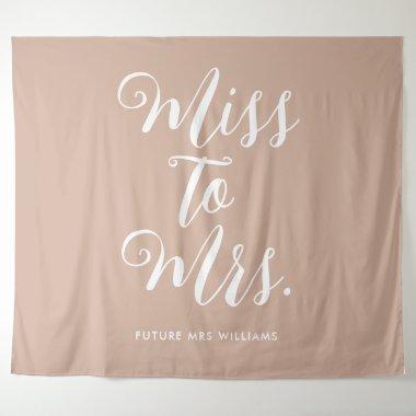 Miss to Mrs Retro Desert Theme Beige Bachelorette Tapestry