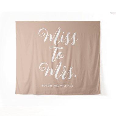 Miss to Mrs Retro Desert Theme Beige Bachelorette Tapestry