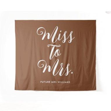 Miss to Mrs Retro Vintage Brown Bachelorette Tapestry