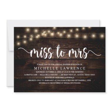 Miss to Mrs, Rustic  Celebration