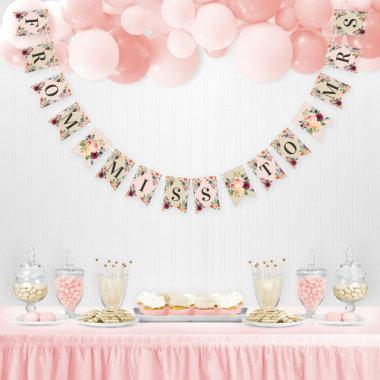 Miss to Mrs Rustic Pink Fall Floral Bridal Shower Bunting Flags