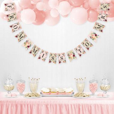 Miss to Mrs Rustic Pink Fall Floral  Bunting Flags