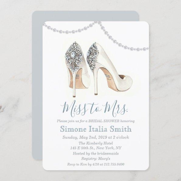 Miss to Mrs. Shoe Bridal Shower Invitations