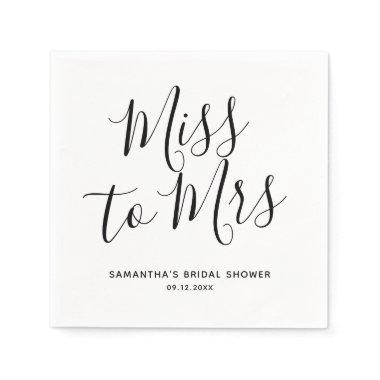 Miss to Mrs Simple Chic Boho Theme Bridal Shower Napkins
