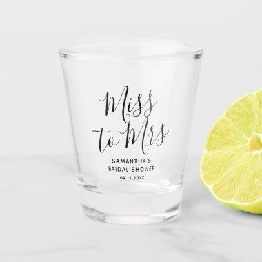 Miss to Mrs Simple Elegant Chic Bridal Shower  Shot Glass