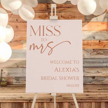 Miss To Mrs Tan Boho Bridal Shower Welcome Sign