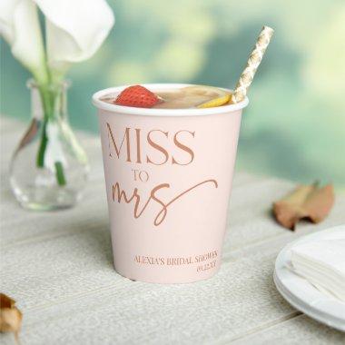 Miss To Mrs Tan Brown Boho Bohemian  Paper Cups