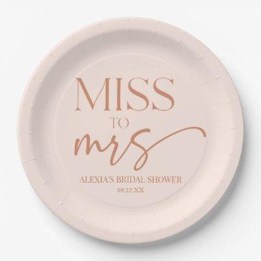 Miss To Mrs Tan Brown Boho Bohemian  Paper Plates