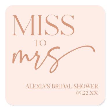 Miss To Mrs Tan Brown Boho Bohemian  Square Sticker