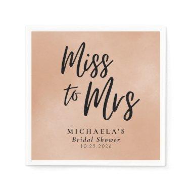 Miss to Mrs Terracotta Calligraphy  Napkins