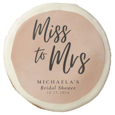 Miss to Mrs Terracotta Calligraphy Bridal Shower Sugar Cookie