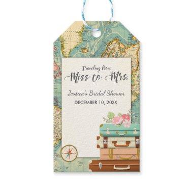 Miss to Mrs thank you tags Bridal shower Travel