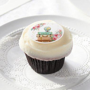 Miss to Mrs Travel Bridal Shower Cupcake Toppers Edible Frosting Rounds