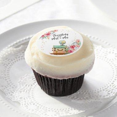 Miss to Mrs Travel Bridal Shower Cupcake Toppers Edible Frosting Rounds