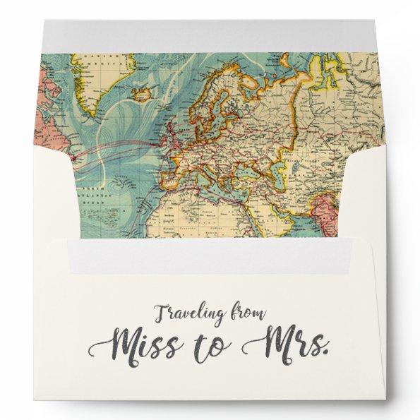 Miss to Mrs Travel Bridal Shower Envelope World