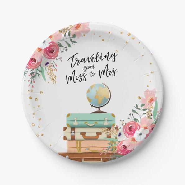 Miss to Mrs Travel Bridal Shower Paper Plates