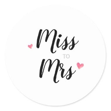 Miss to mrs wedding favor sticker