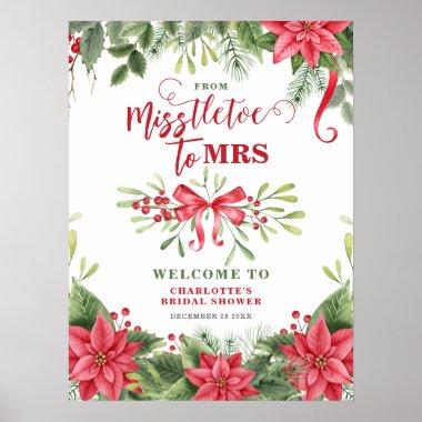 Misstletoe To Mrs. Winter Bridal Shower Welcome Poster