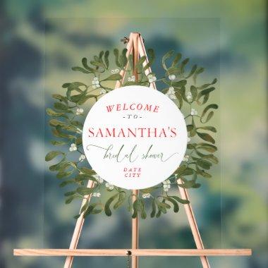 Mistletoe Frame Script  Welcome Acrylic Sign