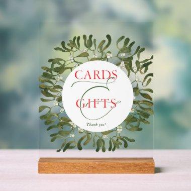 Mistletoe Frame Script Wedding  and Gifts Acrylic Sign