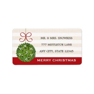 Mistletoe Kissing Ball Return Address Labels