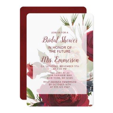 Mistletoe Manor Watercolor Wedding Bridal Shower Invitations