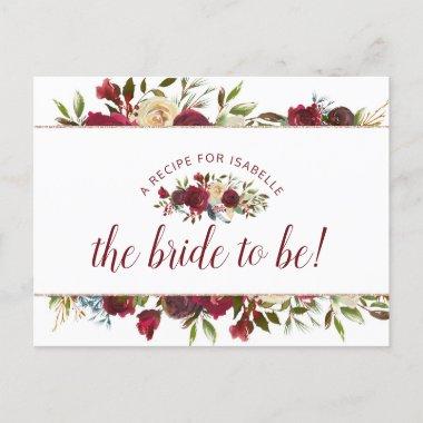Mistletoe Manor Winter Bride to Be Recipe Invitations