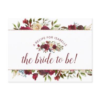 Mistletoe Manor Winter Bride to Be Recipe Invitations