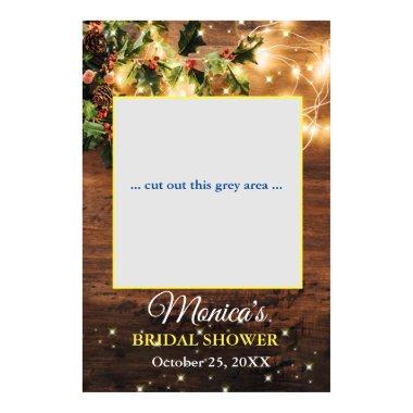 Mistletoe Rustic Wood Bridal Shower Photo Prop Poster