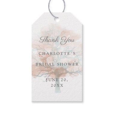 Misty autumn tree bridal shower gift tags