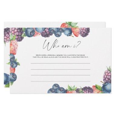 Mix berries - Who am I bridal shower game Stationery