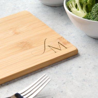 Mixed Typeface Monogram Wedding Gift Engraved Cutting Board