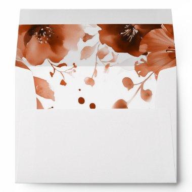 Mocha Blooms Watercolor  CUSTOM Envelope