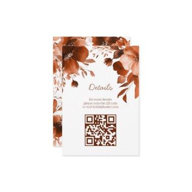 Mocha Blooms Watercolor  CUSTOM QR Enclosure