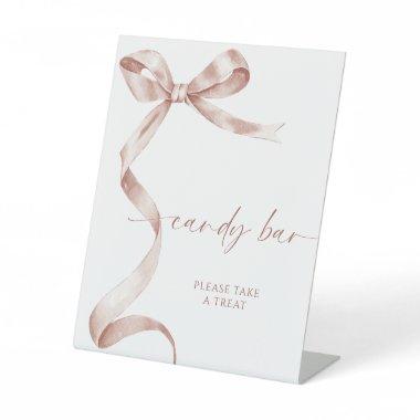Mocha Bow Candy Bar Pedestal Sign