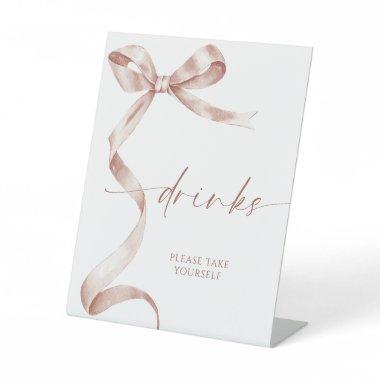 Mocha Bow Drinks Pedestal Sign