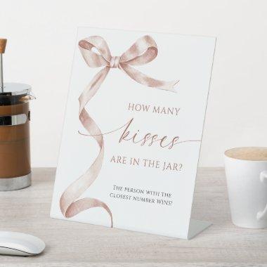 Mocha Bow How Many Kisses Are In The Jar Pedestal Sign