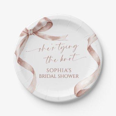 Mocha Bow She's Tying The Knot  Paper Plates