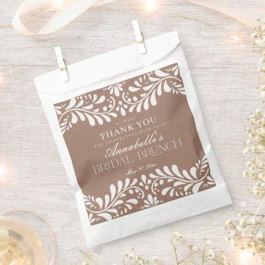 Mocha Brown Talavera Fiesta Bridal Brunch Dessert Favor Bag