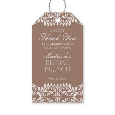 Mocha Brown Talavera Fiesta Bridal Brunch Favor Gift Tags