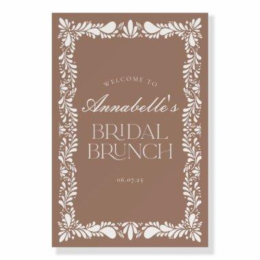 Mocha Brown Talavera Fiesta Bridal Brunch Welcome Foam Board