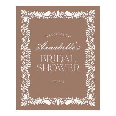 Mocha Brown Talavera Fiesta  Welcome Poster