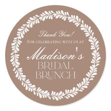 Mocha Brown Talavera Spanish Fiesta Bridal Brunch Classic Round Sticker