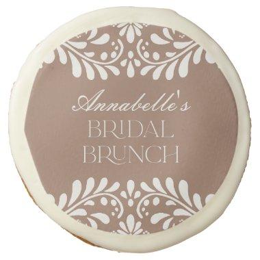 Mocha Brown Talavera Spanish Fiesta Bridal Brunch Sugar Cookie
