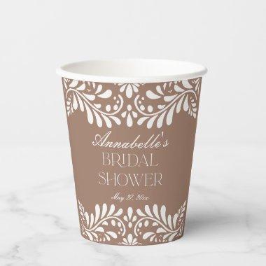 Mocha Brown Talavera Spanish Fiesta  Paper Cups