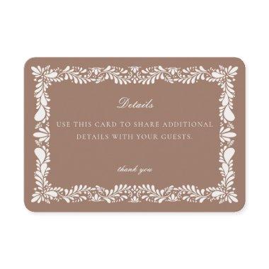 Mocha Brown Talavera Tile Details  Insert