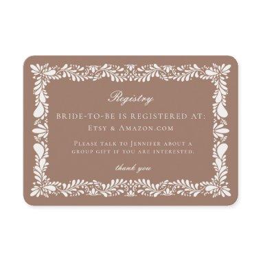 Mocha Brown Talavera Tile Registry  Insert