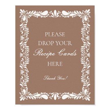 Mocha Brown Talavera Tile Share a Recipe Bridal Poster