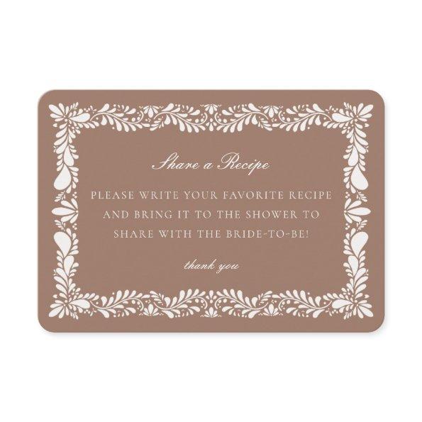 Mocha Brown Talavera Tile Share Recipe Insert